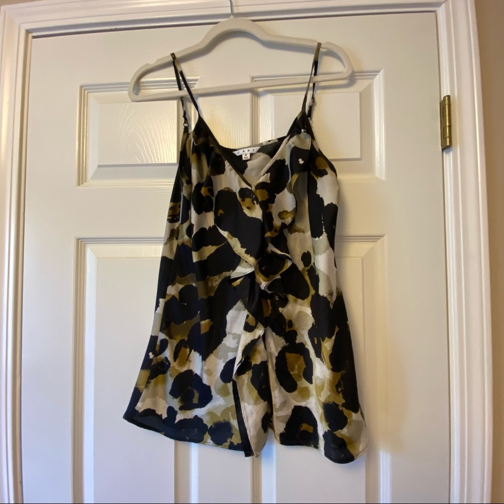 CAbi camisole blouse with ruffle front, size medium